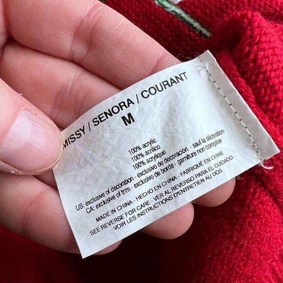 Ugly Christmas Sweater Cardigan Medium Gloria Vanderbilt snowmen, stocking Color - Picture 7 of 8